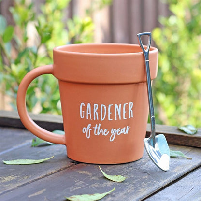 Gardener of the Year Pot Mug and Shovel Spoon - ScentiMelti  Gardener of the Year Pot Mug and Shovel Spoon