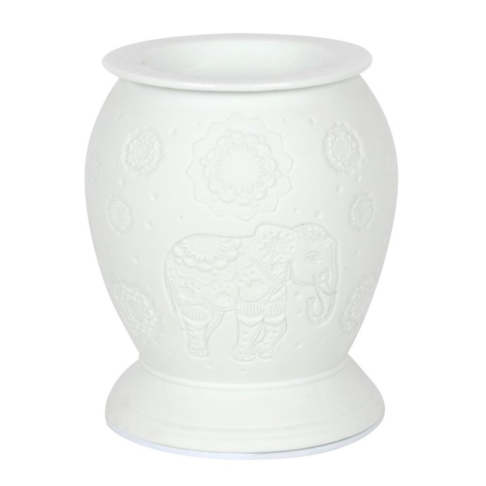 Elephant White Ceramic Electric Oil Burner - ScentiMelti  Elephant White Ceramic Electric Oil Burner