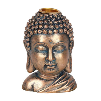 Bronze Buddha Head Backflow Incense Burner - ScentiMelti  Bronze Buddha Head Backflow Incense Burner