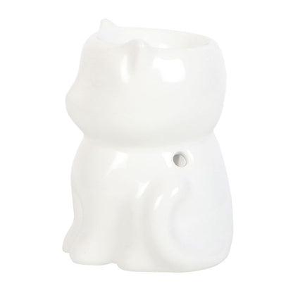 Shiny White Cat Oil Burner - ScentiMelti  Shiny White Cat Oil Burner