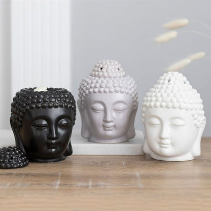 White Buddha Head Oil Burner - ScentiMelti  White Buddha Head Oil Burner