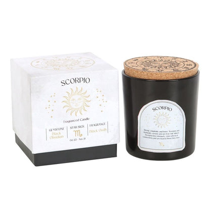 Scorpio Black Oudh Gemstone Zodiac Candle - ScentiMelti  Scorpio Black Oudh Gemstone Zodiac Candle