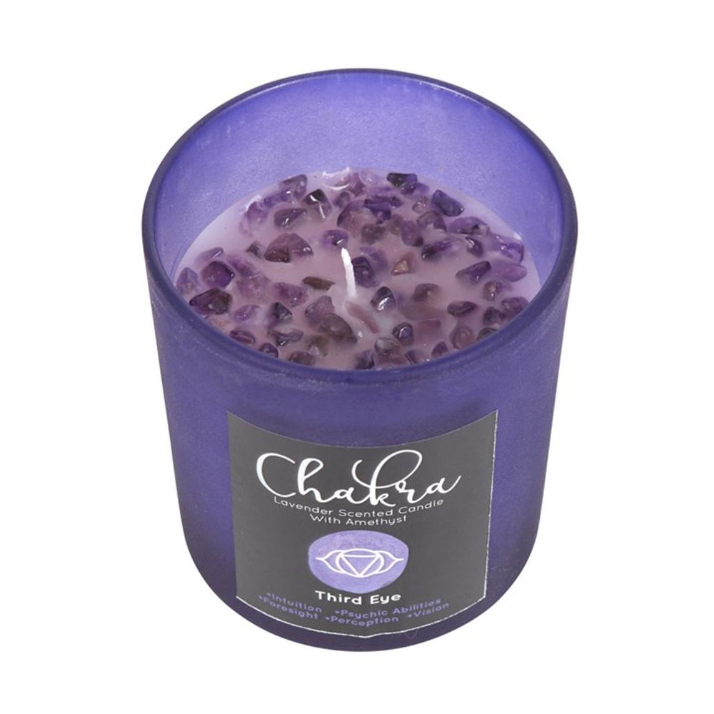 Third Eye Chakra Lavender Crystal Chip Candle - ScentiMelti Wax Melts