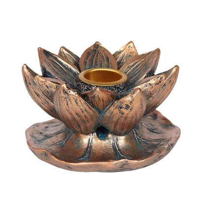 Bronze Lotus Backflow Incense Burner - ScentiMelti  Bronze Lotus Backflow Incense Burner