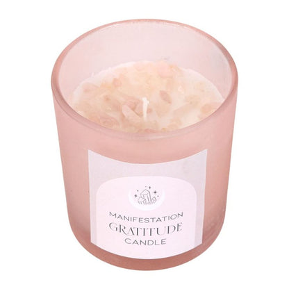 Gratitude Wild Rose Crystal Chip Candle - ScentiMelti  Gratitude Wild Rose Crystal Chip Candle