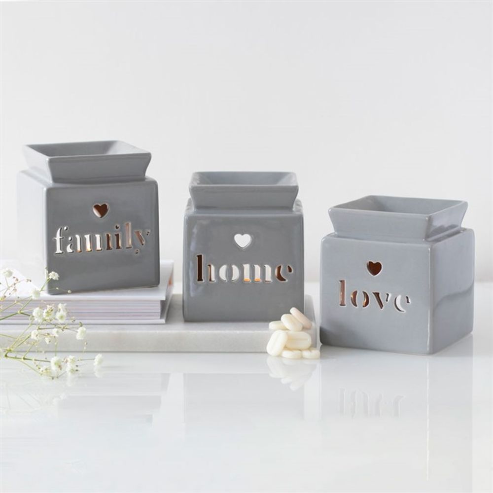 Grey Love Cut Out Oil Burner - ScentiMelti  Grey Love Cut Out Oil Burner