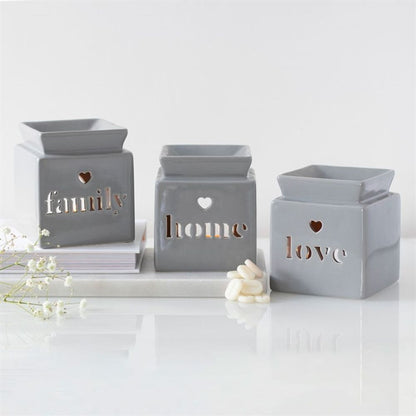 Grey Love Cut Out Oil Burner - ScentiMelti  Grey Love Cut Out Oil Burner