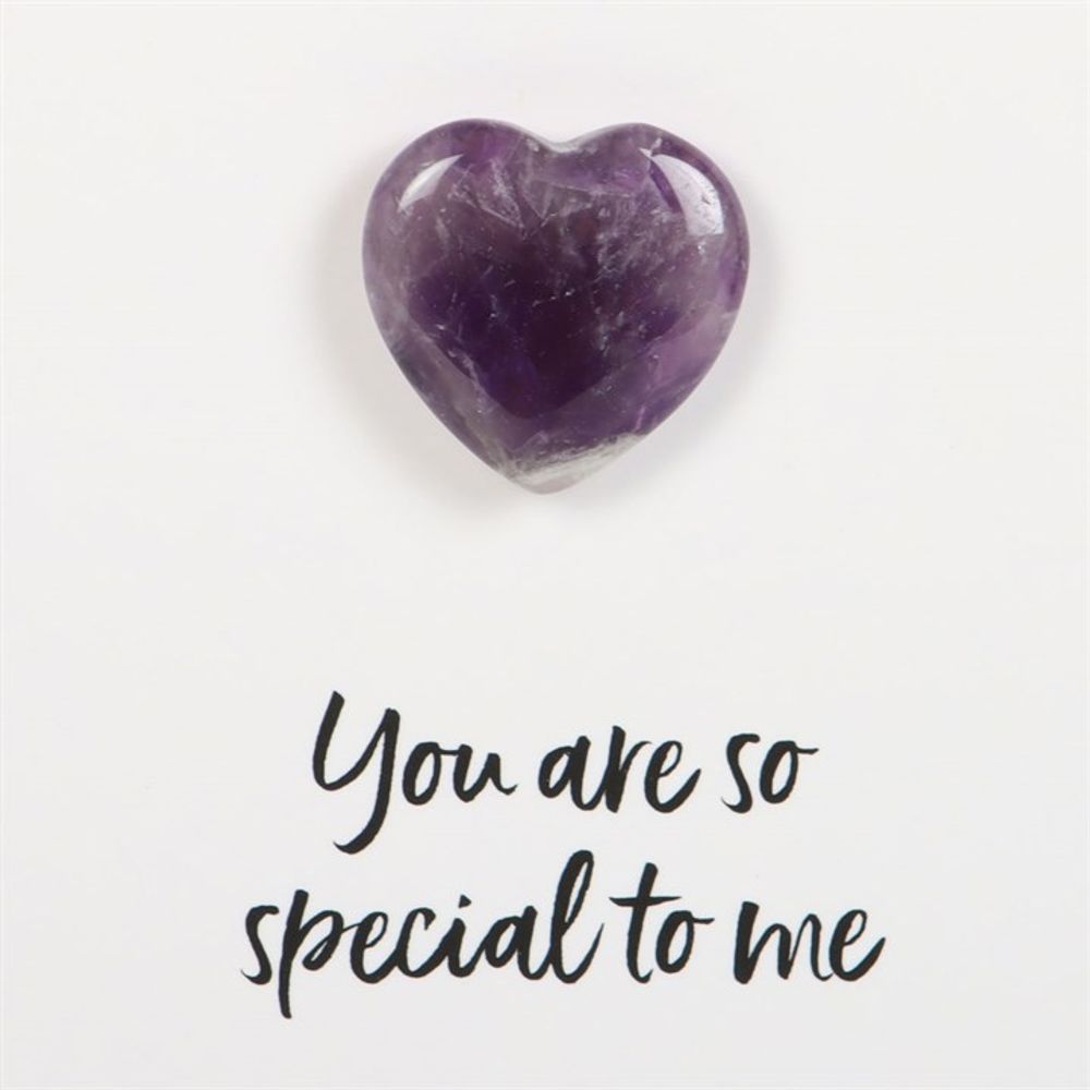 Special To Me Amethyst Crystal Heart Greeting Card - ScentiMelti  Special To Me Amethyst Crystal Heart Greeting Card