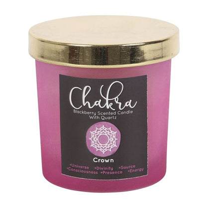 Crown Chakra Blackberry Crystal Chip Candle - ScentiMelti  Crown Chakra Blackberry Crystal Chip Candle