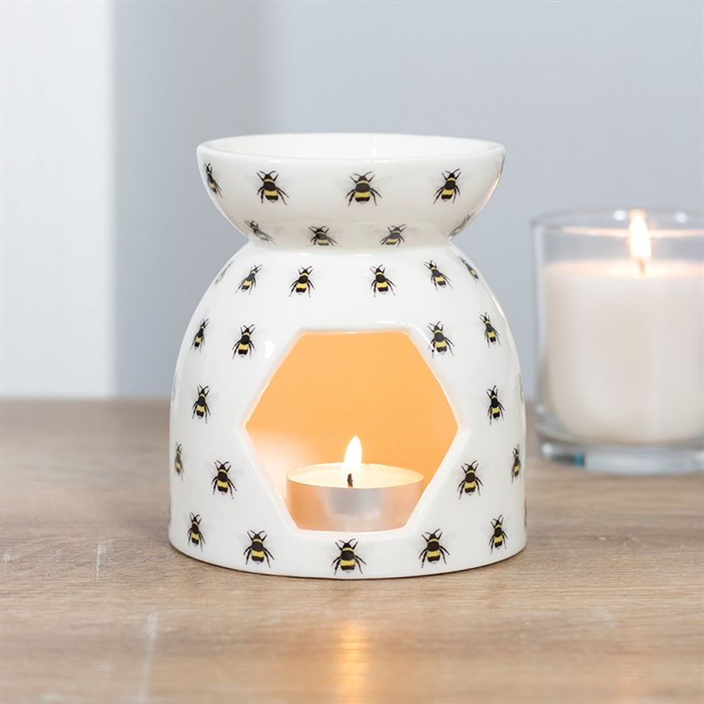 All Over Bee Print Oil Burner - ScentiMelti  All Over Bee Print Oil Burner