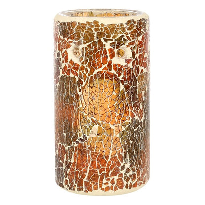 Pillar Brown Crackle Oil Burner - ScentiMelti  Pillar Brown Crackle Oil Burner