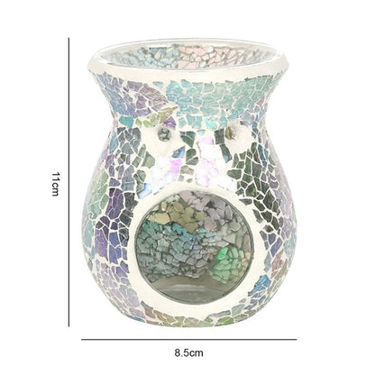 Small Light Blue Iridescent Crackle Oil Burner - ScentiMelti  Small Light Blue Iridescent Crackle Oil Burner