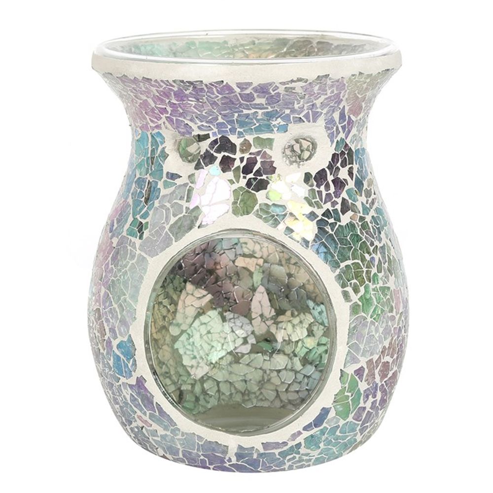 Large Light Blue Iridescent Crackle Oil Burner - ScentiMelti  Large Light Blue Iridescent Crackle Oil Burner