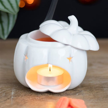 White Pumpkin Oil Wax Melt Burner | Halloween Pumpkin N/A ScentiMelti Wax Melts