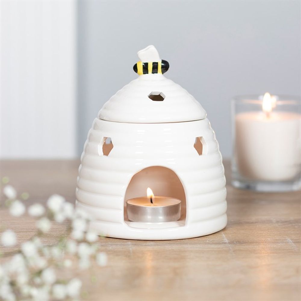 White Beehive Oil Burner - ScentiMelti  White Beehive Oil Burner