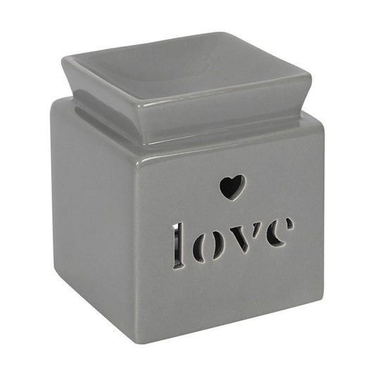 Grey Love Cut Out Oil Burner - ScentiMelti  Grey Love Cut Out Oil Burner