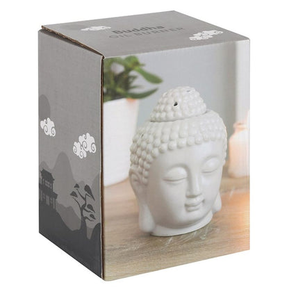 Small Grey Buddha Head Oil Burner - ScentiMelti  Small Grey Buddha Head Oil Burner