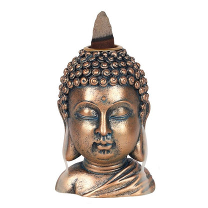 Bronze Buddha Head Backflow Incense Burner - ScentiMelti  Bronze Buddha Head Backflow Incense Burner