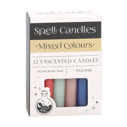 Pack of 12 Mixed Colour Spell Candles - ScentiMelti  Pack of 12 Mixed Colour Spell Candles