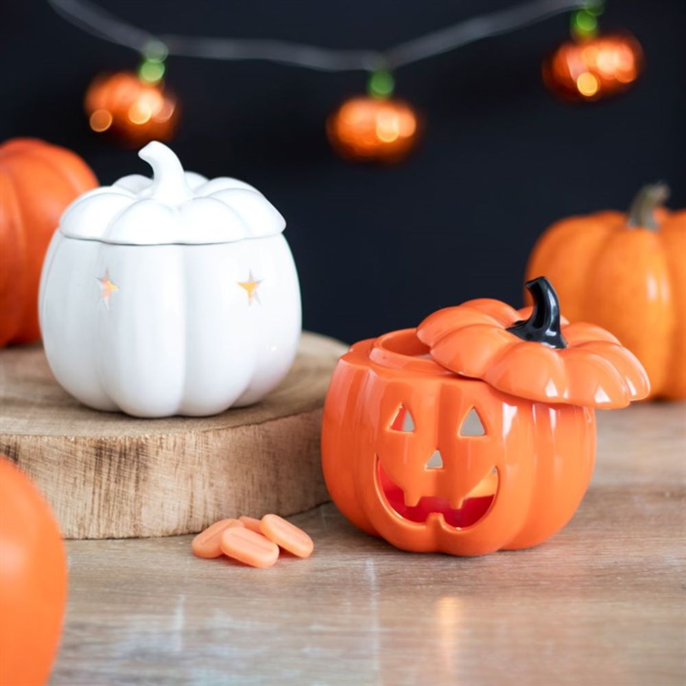 White Pumpkin Oil Wax Melt Burner | Halloween Pumpkin N/A ScentiMelti Wax Melts