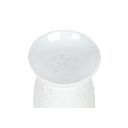 White Ceramic Butterfly Oil Burner - ScentiMelti  White Ceramic Butterfly Oil Burner