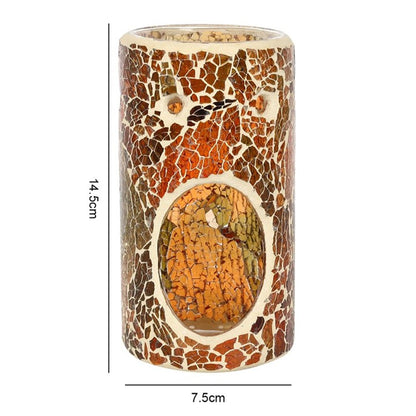 Pillar Brown Crackle Oil Burner - ScentiMelti  Pillar Brown Crackle Oil Burner