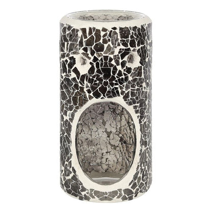 Pillar Gunmetal Grey Crackle Oil Burner - ScentiMelti  Pillar Gunmetal Grey Crackle Oil Burner