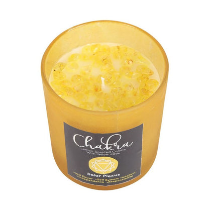 Solar Plexus Chakra Lemon Crystal Chip Candle - ScentiMelti  Solar Plexus Chakra Lemon Crystal Chip Candle