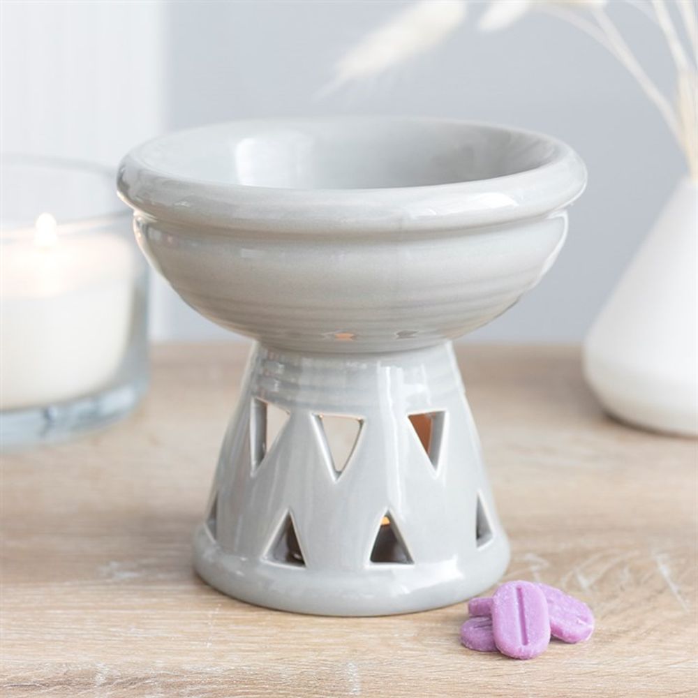 Grey Deep Bowl Oil Burner - ScentiMelti  Grey Deep Bowl Oil Burner