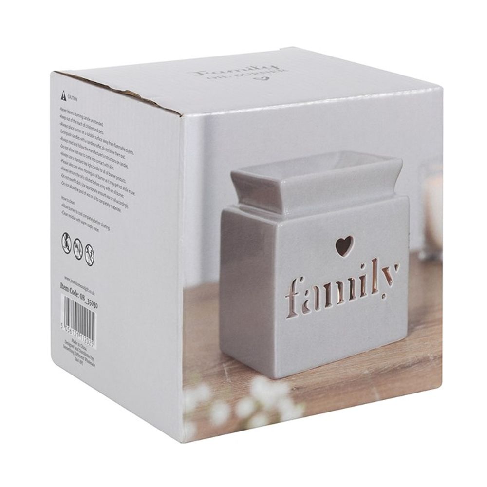 Grey Family Cut Out Oil Burner - ScentiMelti  Grey Family Cut Out Oil Burner