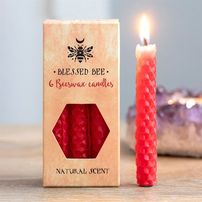 Set of 6 Red Beeswax Spell Candles - ScentiMelti  Set of 6 Red Beeswax Spell Candles