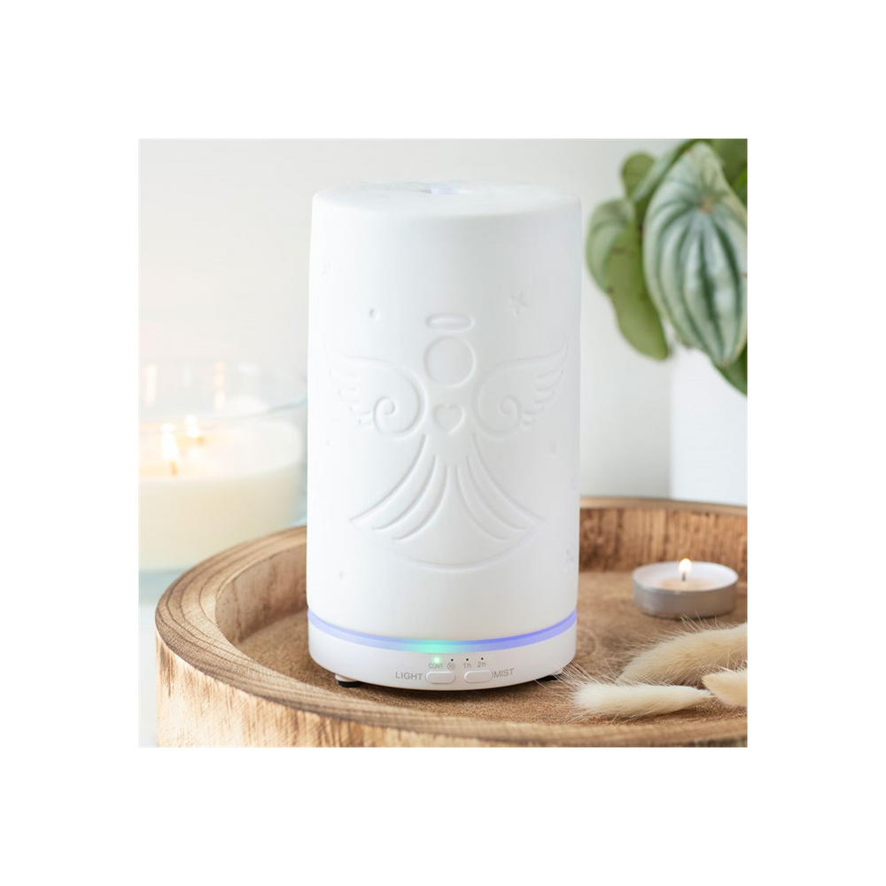 White Ceramic Guardian Angel Electric Aroma Diffuser - ScentiMelti  White Ceramic Guardian Angel Electric Aroma Diffuser